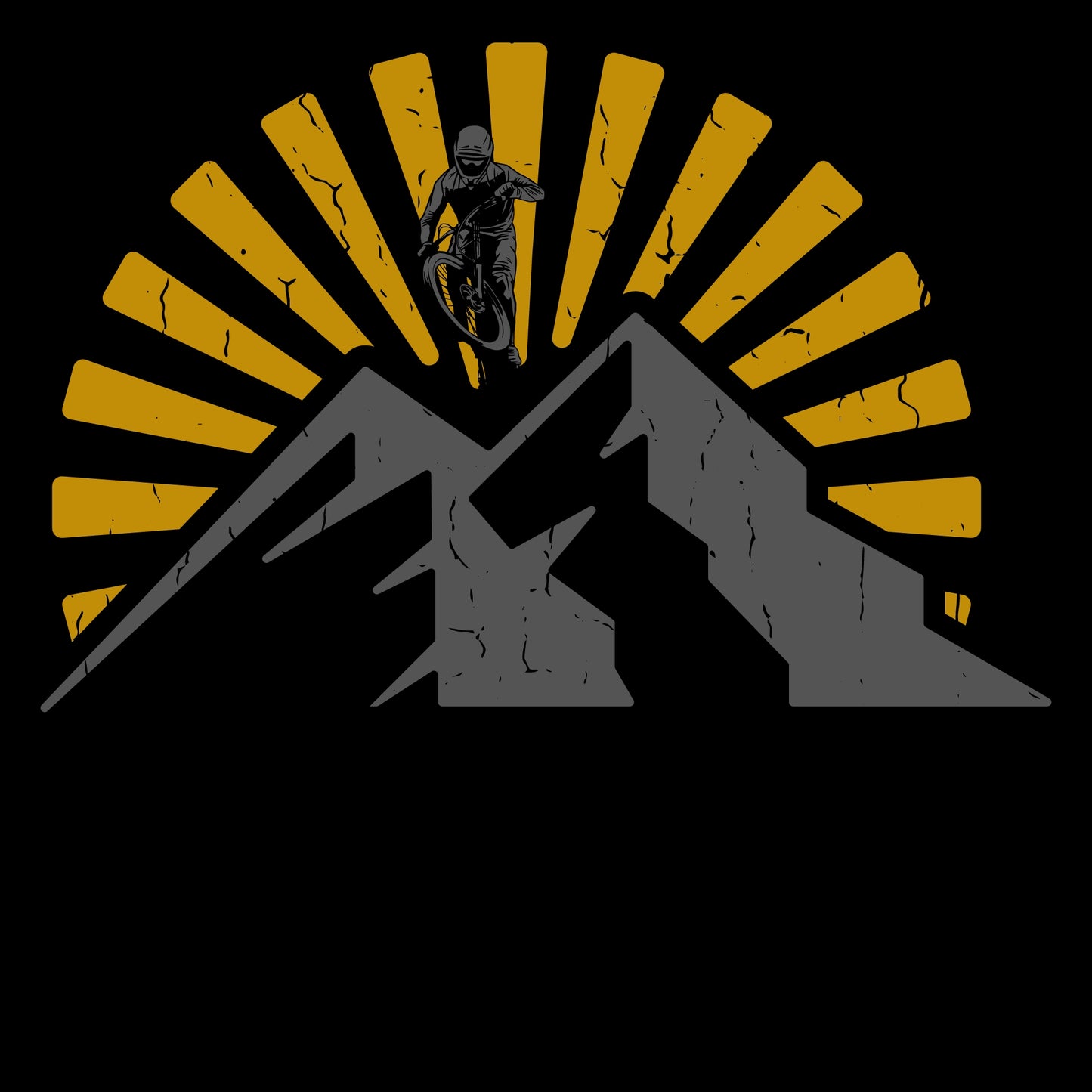 Mountain Bike T-Shirt Yellow Sunset Mountain with Biker MTB Biking Shirt Cycling
