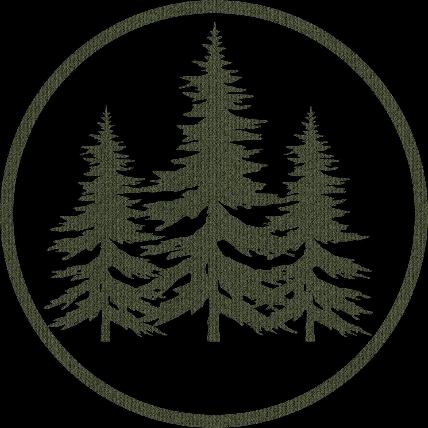 Men's Camping Shirt Graphic Tee Nature Hiking Shirt - Green Pine Forest Within a Circle