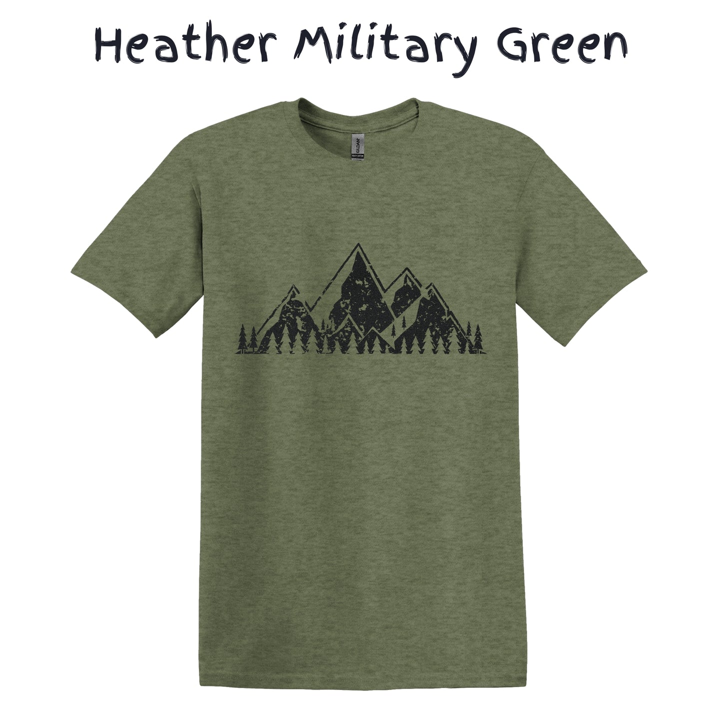 Men's Camping Shirt Mountain T-shirt Mens Graphic Tee - Gritty Mountain Range