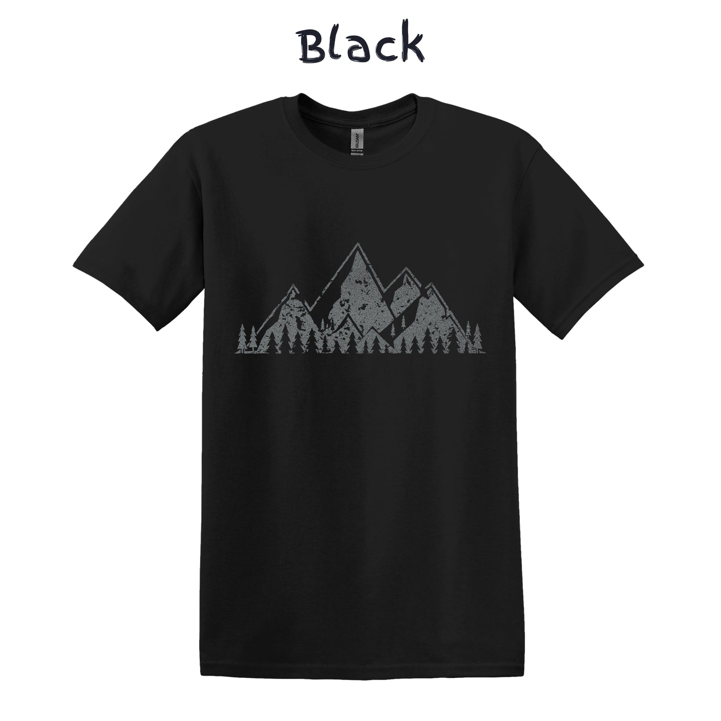 Men's Camping Shirt Mountain T-shirt Mens Graphic Tee - Gritty Mountain Range