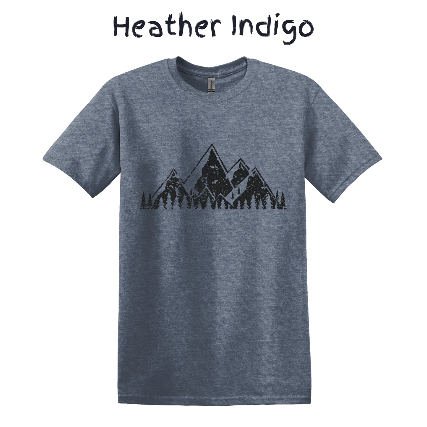 Men's Camping Shirt Mountain T-shirt Mens Graphic Tee - Gritty Mountain Range