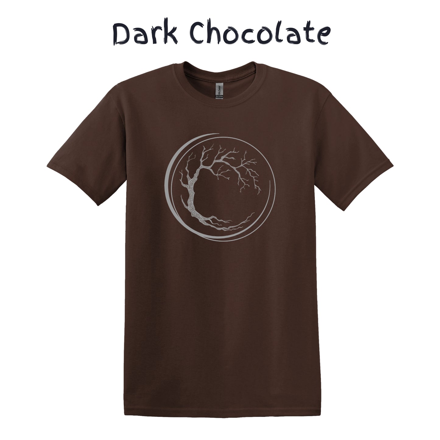 Men's T-Shirt Hiking Graphic Tee Camping Adventure Wear Nature Lover - Tree with Roots in Circle