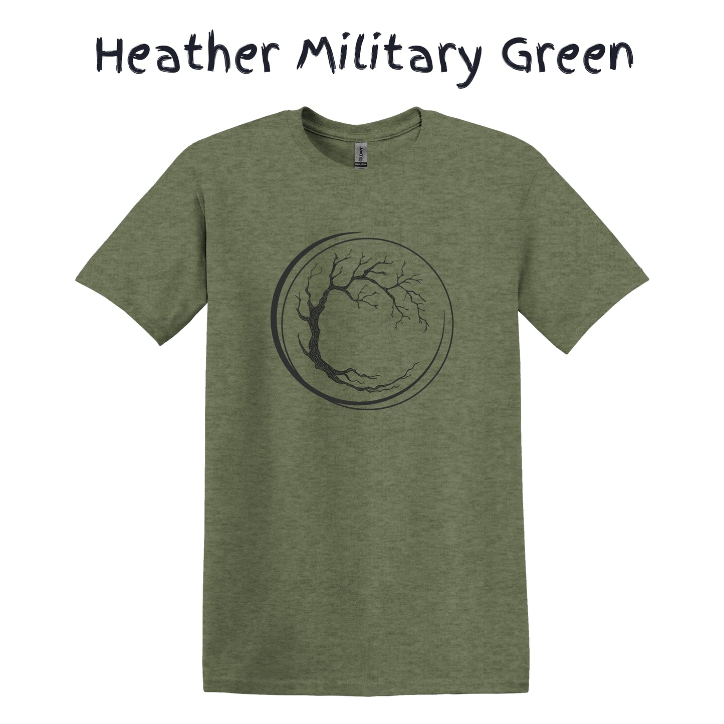 Men's T-Shirt Hiking Graphic Tee Camping Adventure Wear Nature Lover - Tree with Roots in Circle