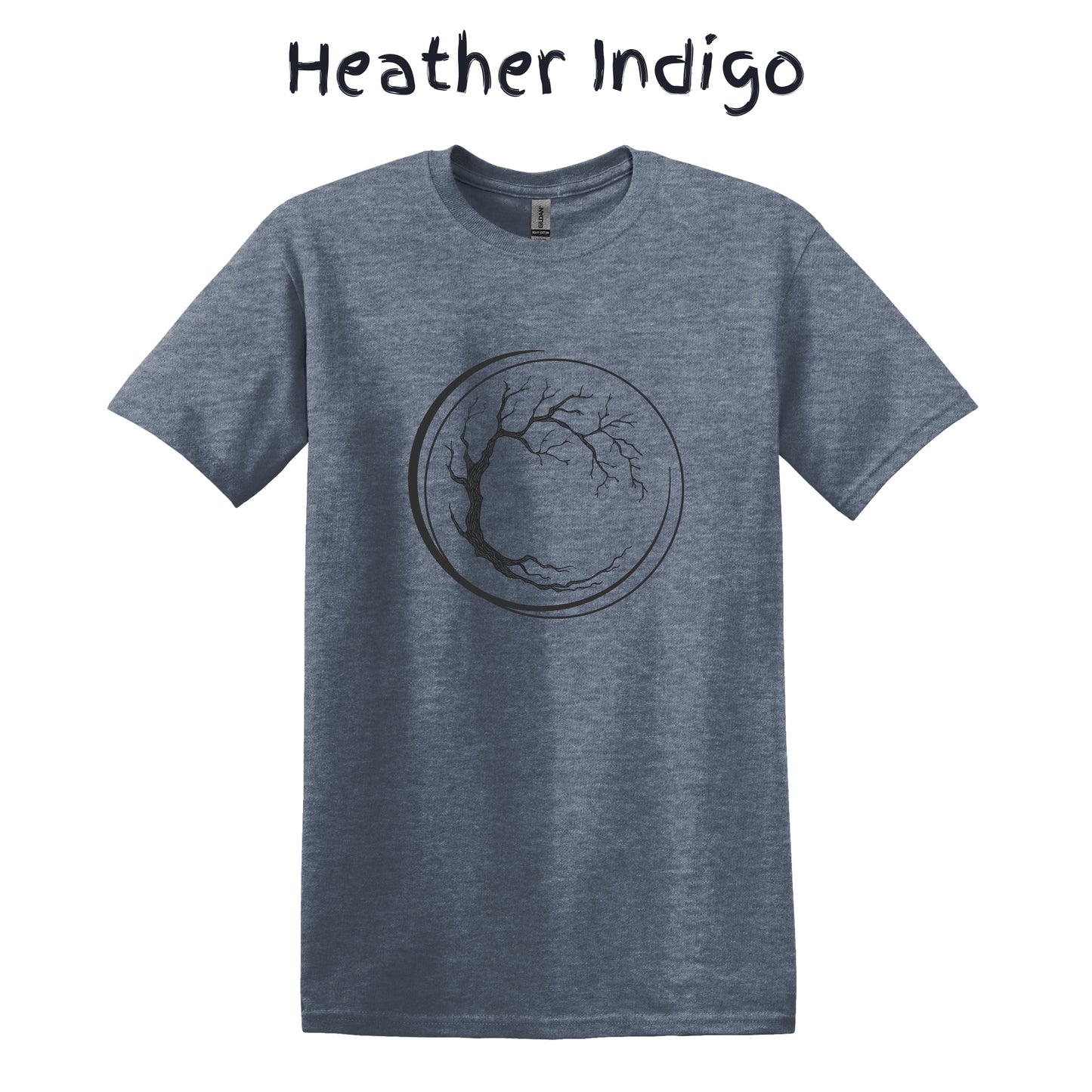 Men's T-Shirt Hiking Graphic Tee Camping Adventure Wear Nature Lover - Tree with Roots in Circle