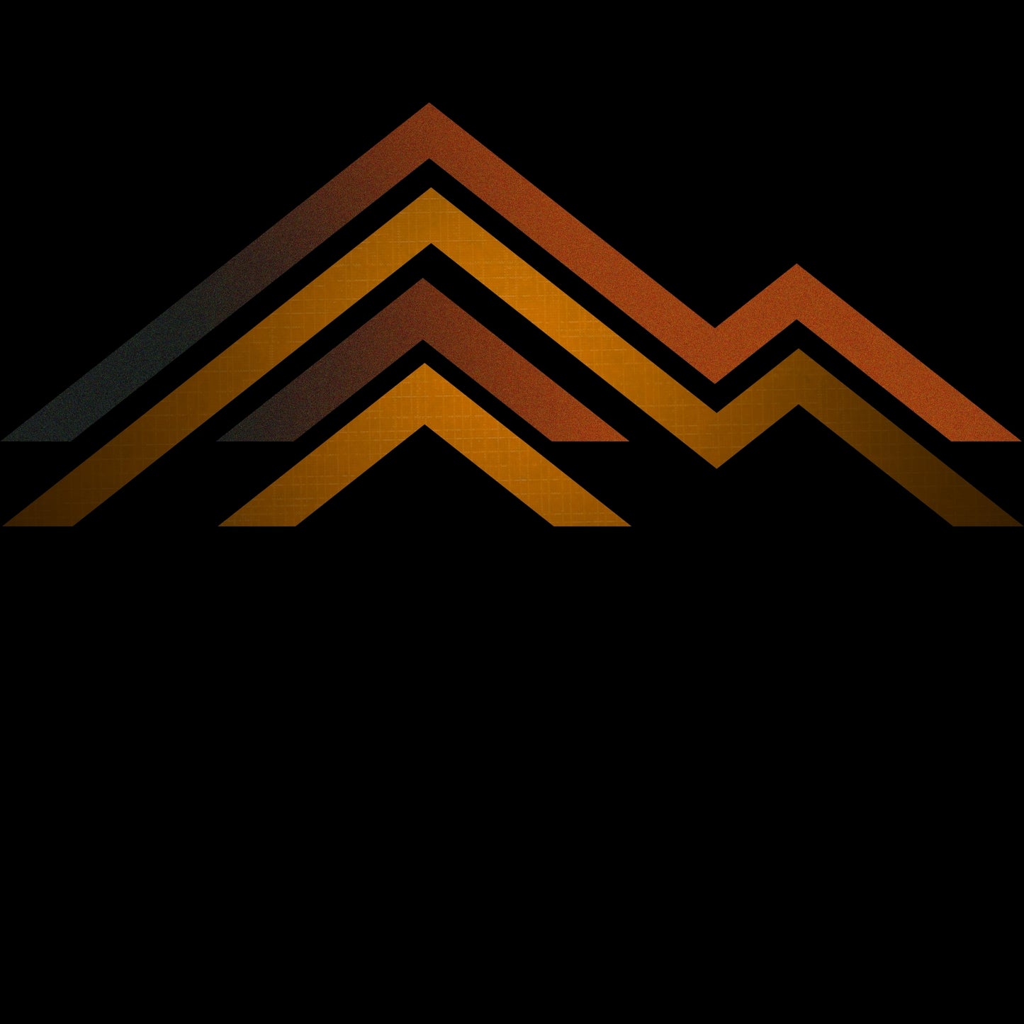 Men's Retro TShirt Mountain Range Graphic Tee - 3 Lines Brown Orangey Colors