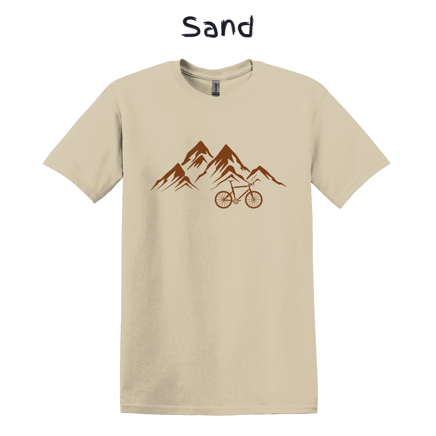 Mountain Bike T-Shirt Biking Shirt MTB - Bike in Front of a Mountain