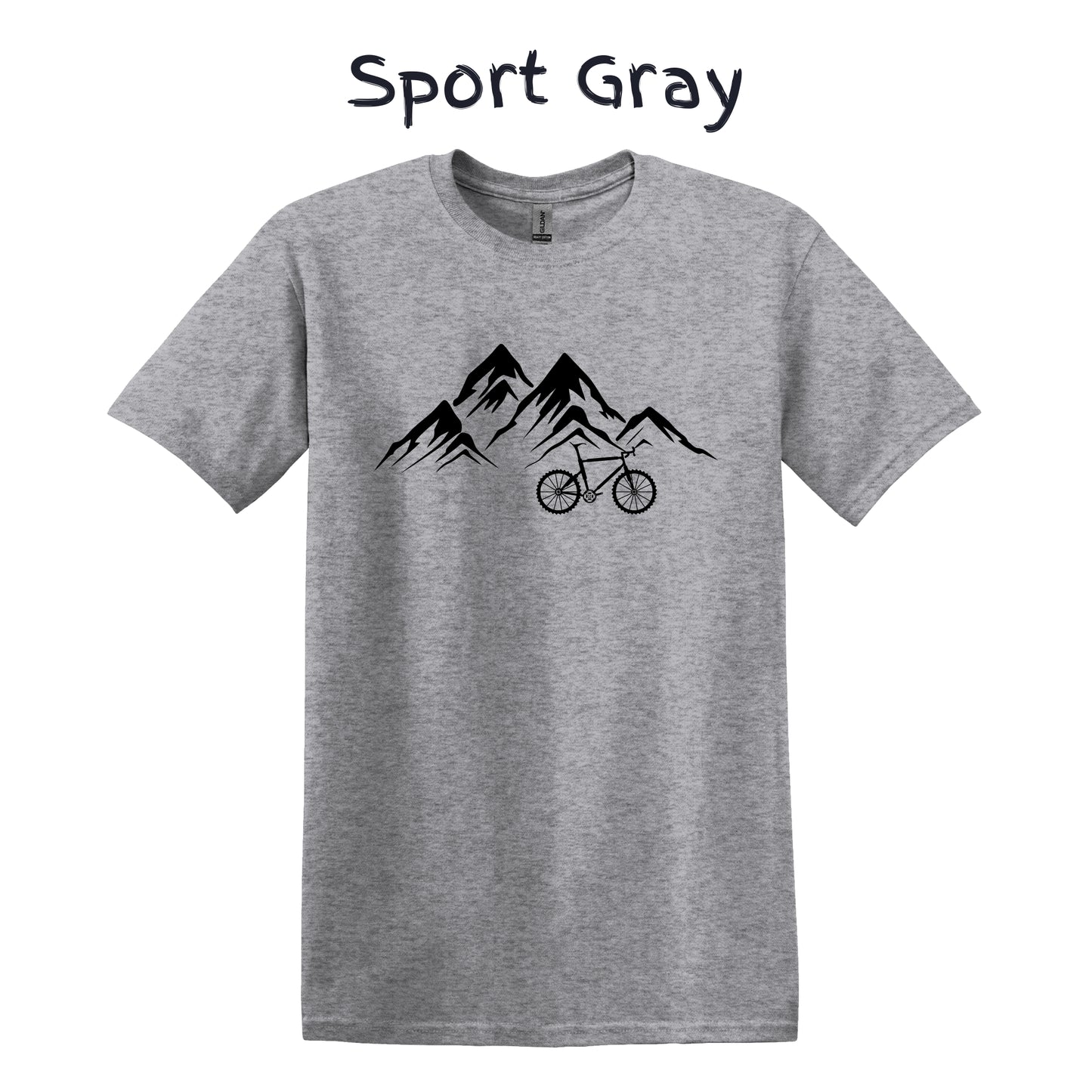 Mountain Bike T-Shirt Biking Shirt MTB - Bike in Front of a Mountain