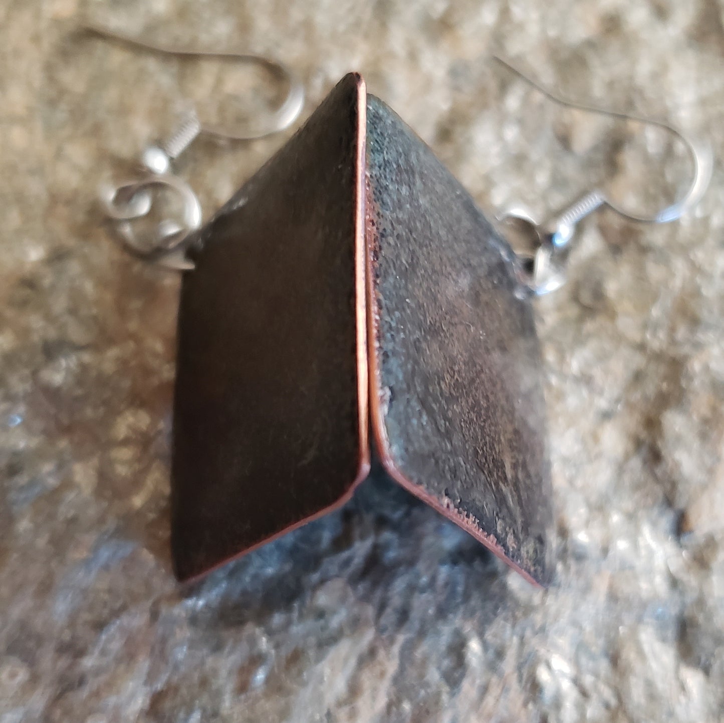 Enameled copper earring backs and sides