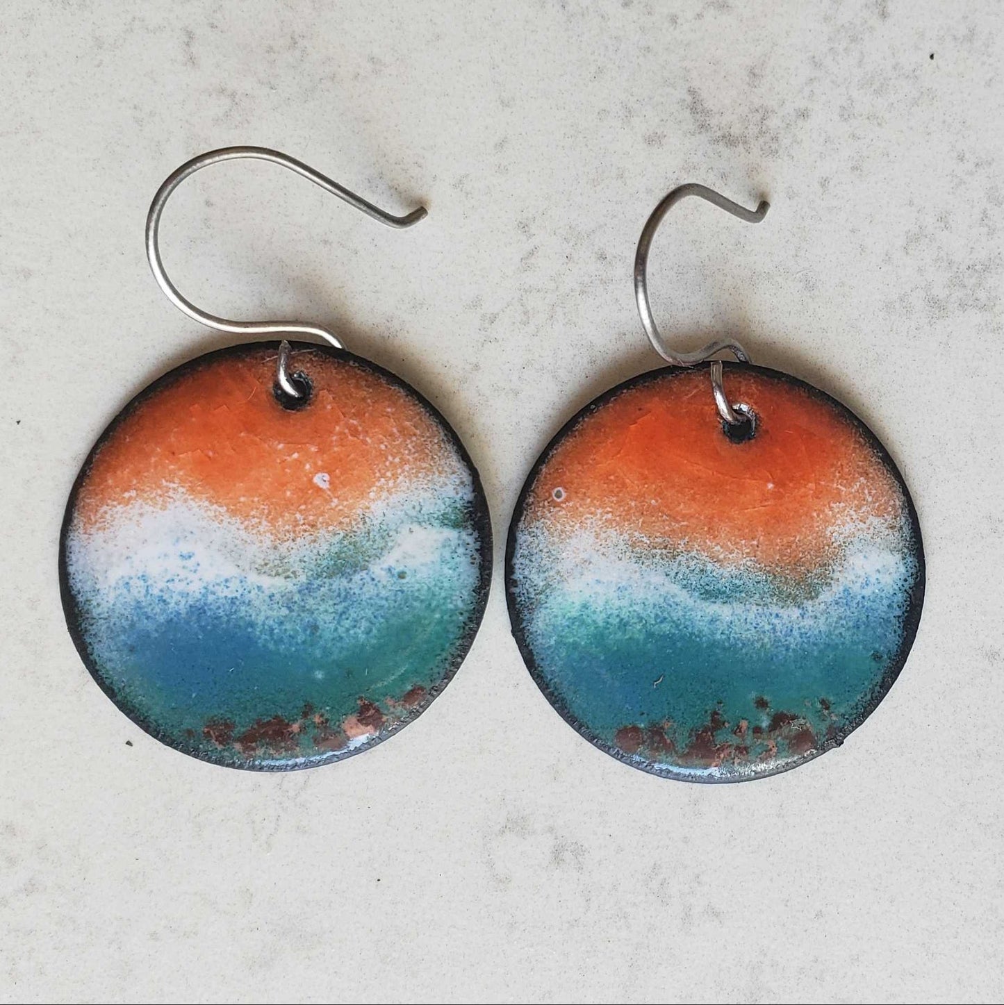 Ocean-Inspired Copper Dangle Earrings Beach Sunset Boho Jewelry