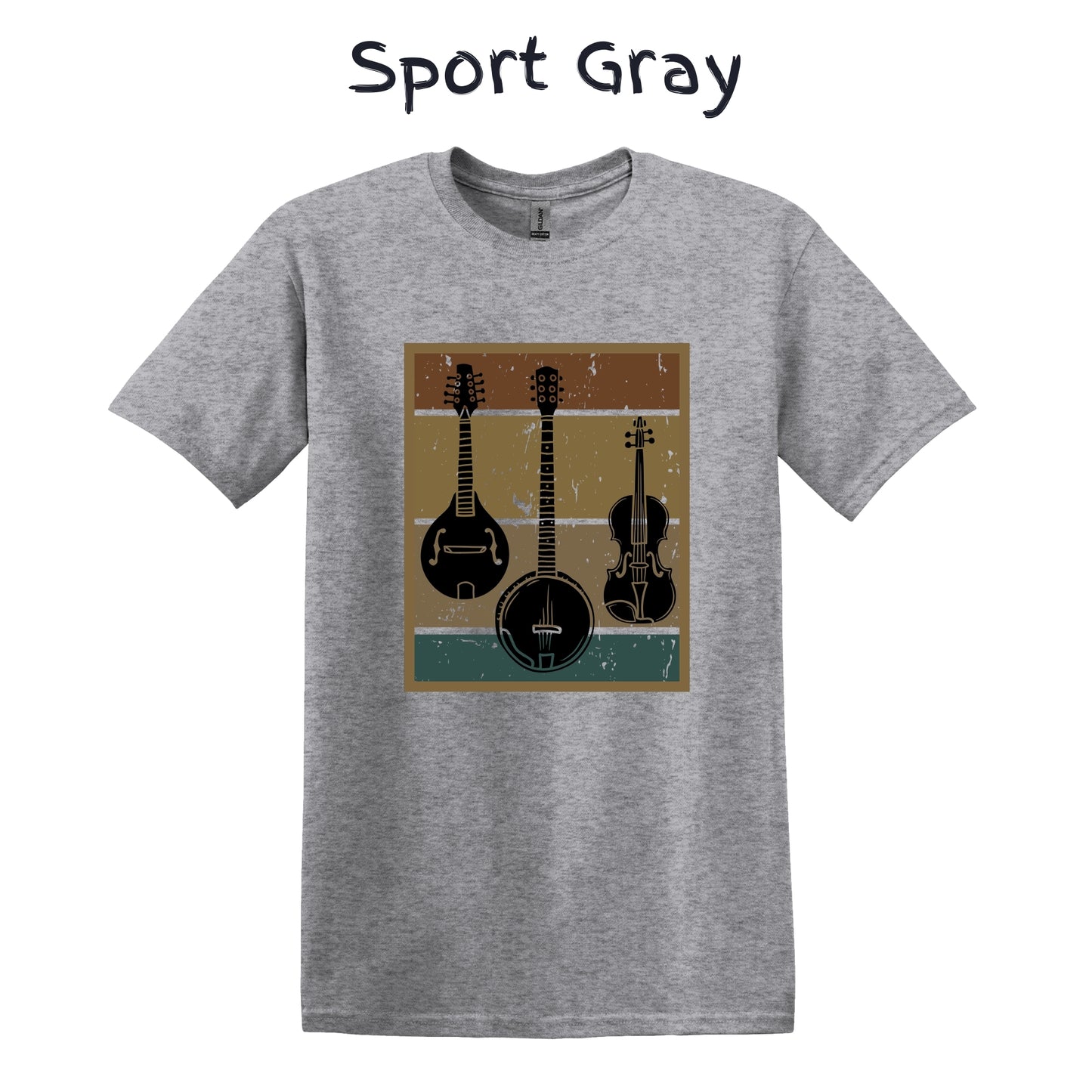 Men's Bluegrass Tshirt Banjo Mandolin Fiddle T-Shirt