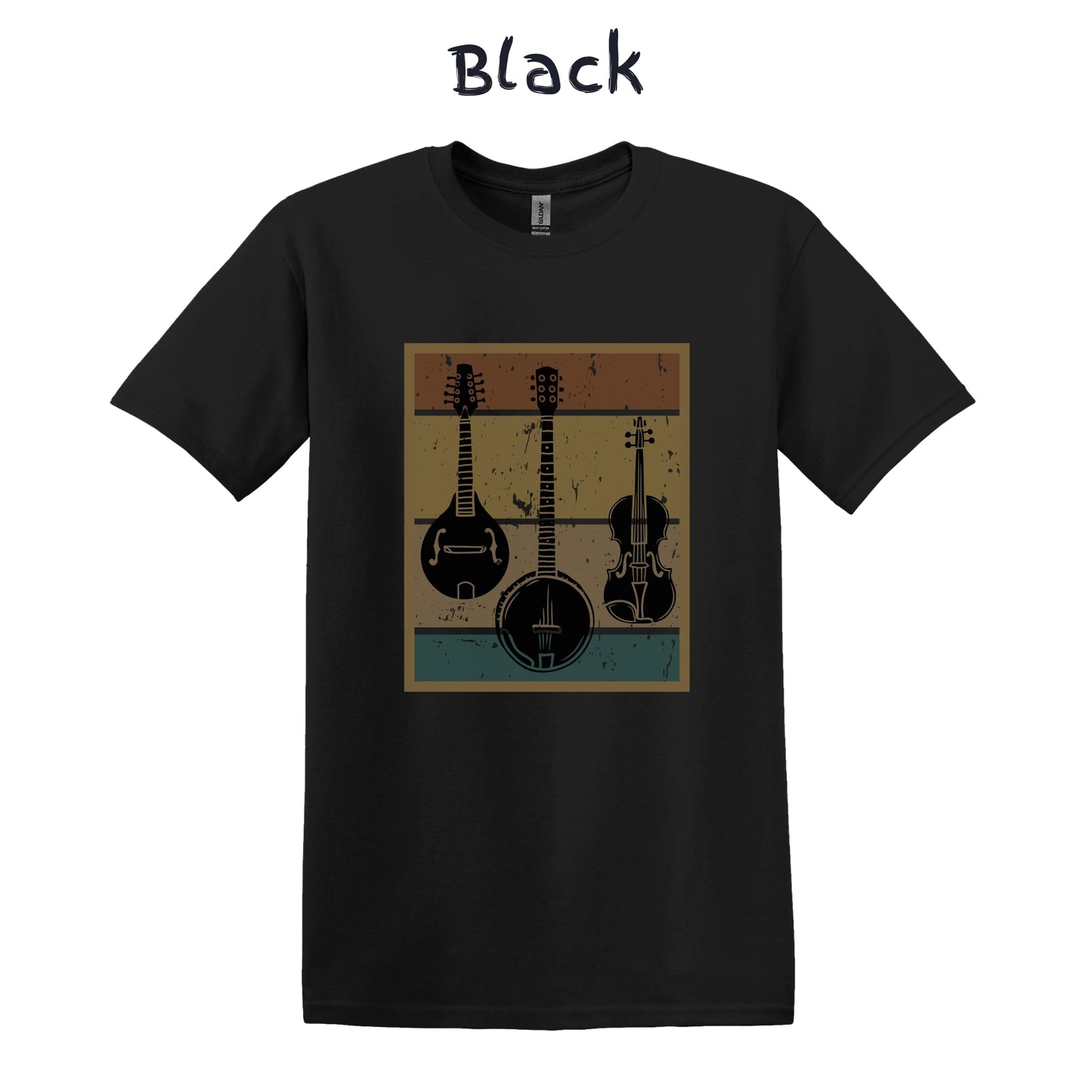 Men's Bluegrass Tshirt Banjo Mandolin Fiddle T-Shirt