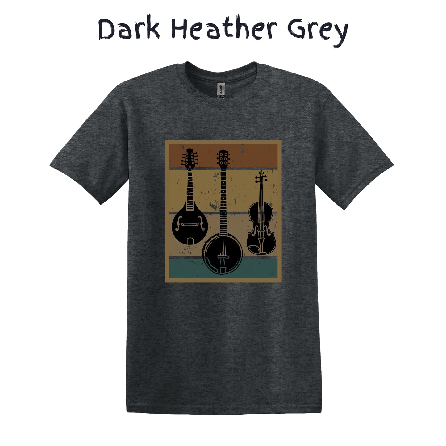 Men's Bluegrass Tshirt Banjo Mandolin Fiddle T-Shirt