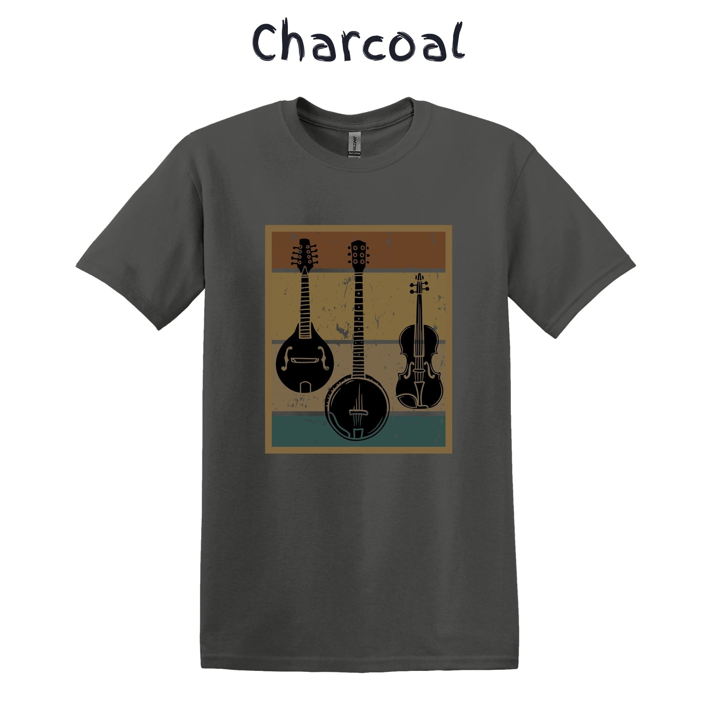 Men's Bluegrass Tshirt Banjo Mandolin Fiddle T-Shirt