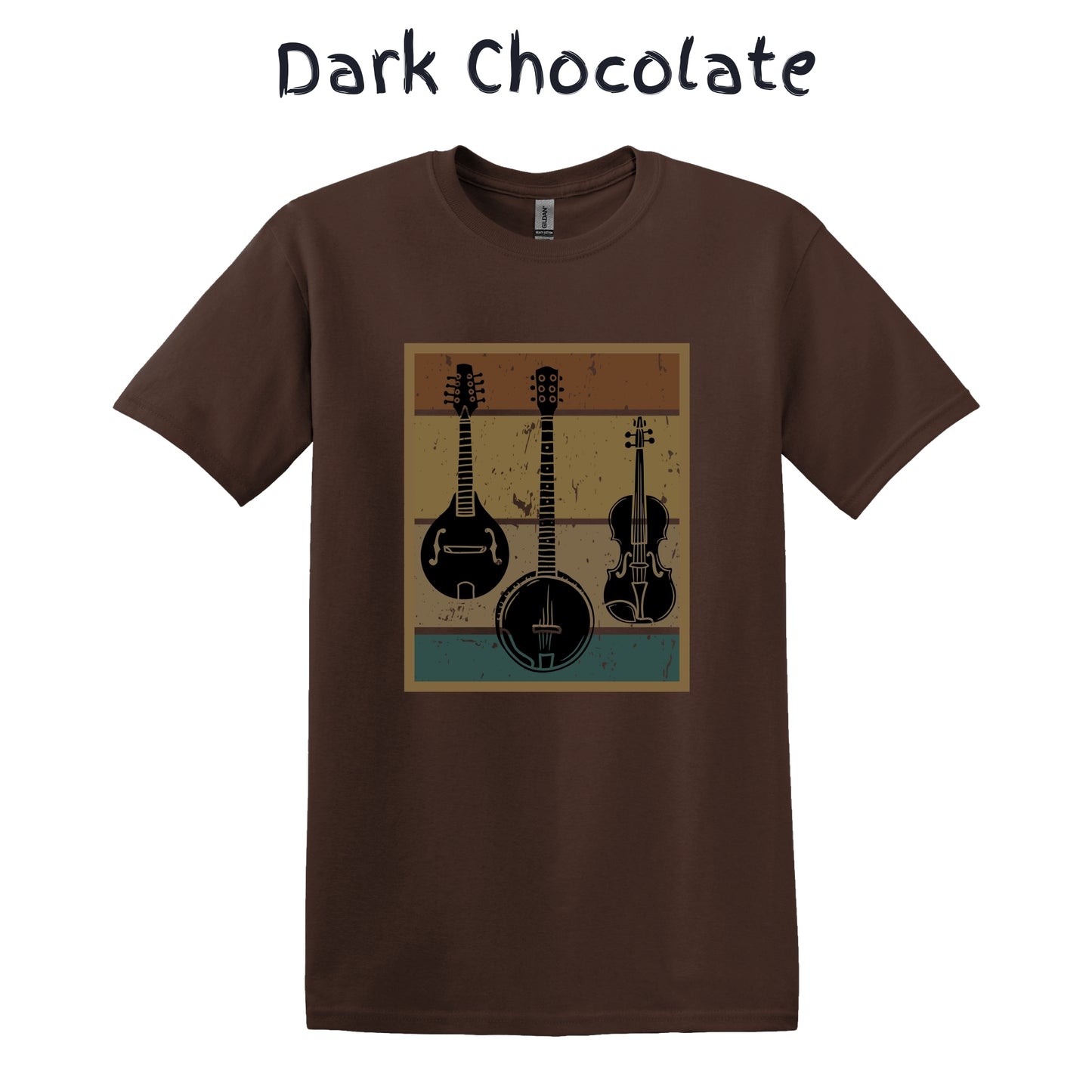 Men's Bluegrass Tshirt Banjo Mandolin Fiddle T-Shirt