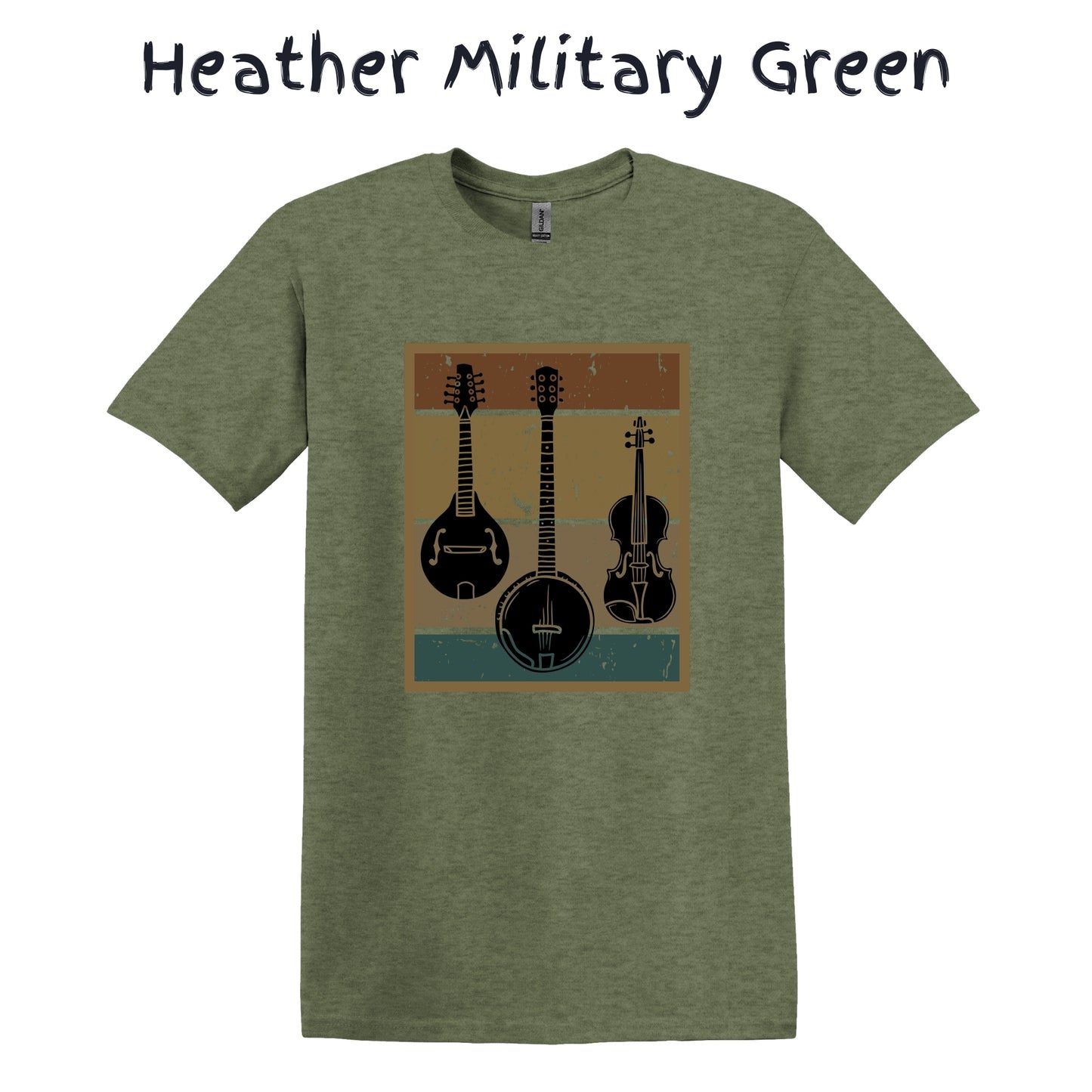 Men's Bluegrass Tshirt Banjo Mandolin Fiddle T-Shirt