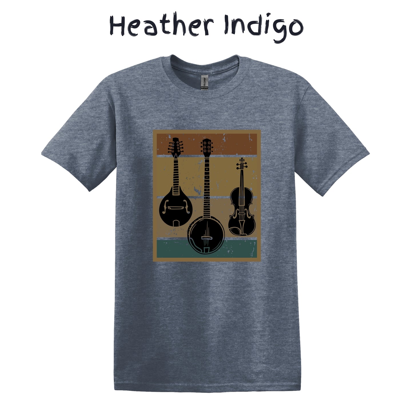 Men's Bluegrass Tshirt Banjo Mandolin Fiddle T-Shirt