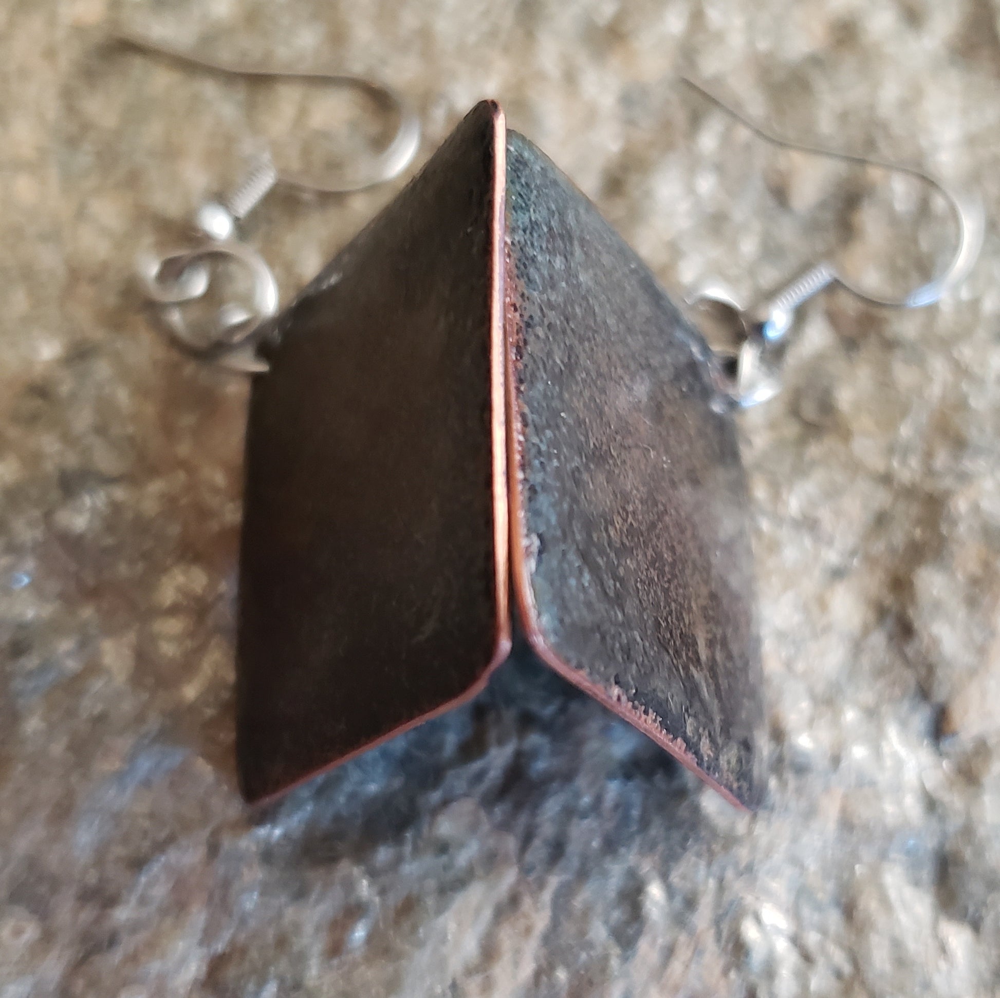 Enameled copper earring backs and sides